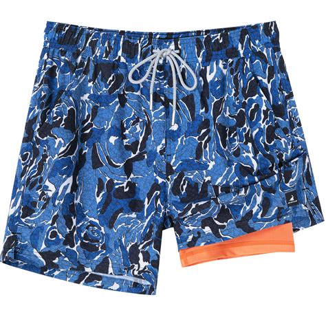 Surf Cuz Mens Swim Trunks With Compression Liner Quick Dry Bathing