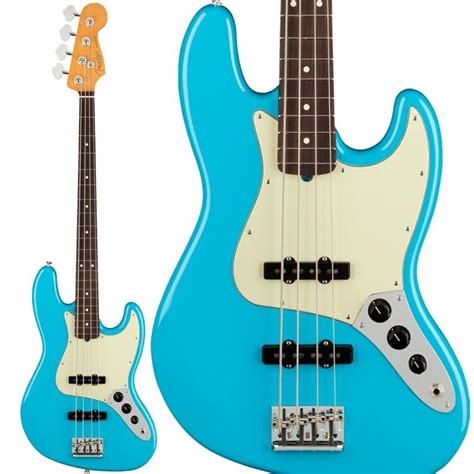 Fender Usa American Professional Ii Jazz Bass Miami Blue Rosewood