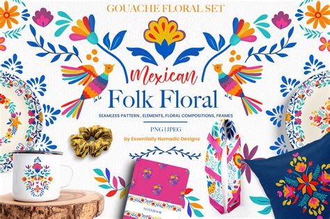 Mexican Folk Art Pattern And Graphic Graphic By Essentiallynomadic