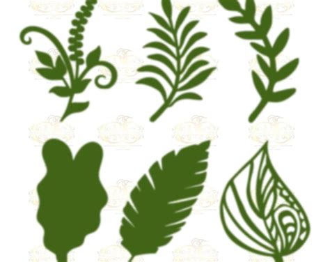 Set Svg Png Dxf Different Leaves For Paper Flowers Machine Use Only