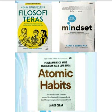 Paket Buku Motivasi Filosofi Mindset Dan Atomic Habits Lazada