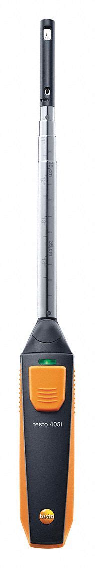 TESTO, 1.97 fpm Air Velocity Resolution, Hot Wire, Anemometer - 49ZZ52 ...