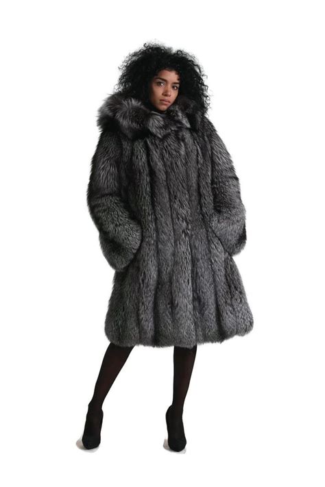 Silver Fox Fur Waist Length Jacket Veste En Fourrure De Renard Manteau