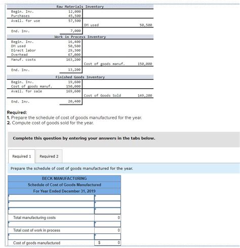 Solved Qs 149 Cost Of Goods Sold Lo P1 Compute Cost Of