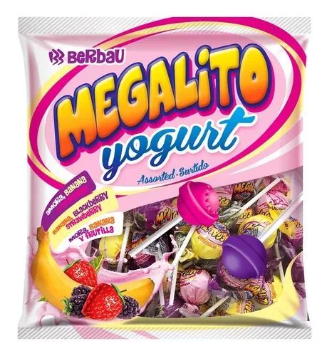 Pirulito Megalito Yogurt 1kg Sortido Recheio Mastigável MercadoLivre