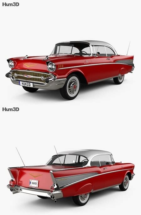 Chevrolet Bel Air Sport Coupe 1957 3d Model Down3dmodels