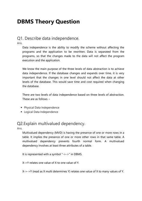 SOLUTION Dbms Notes Dbms Notes Studypool