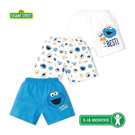 ☂Sesame Street - 3-piece Shorts (Cookie Monster)♖ | Lazada PH