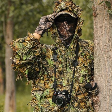 Woodland Camouflage Camo Ghillie Suit Set 3D Leaf Jungle Forest Sniper