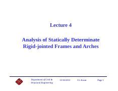 Analysis Of Statically Determinate Frames And Arches Shear And