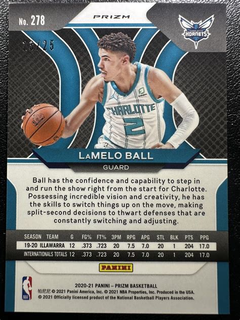 Panini Prizm Mojo Prizm Lamelo Ball Rc For Sale