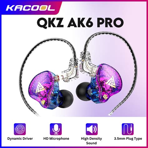 Qkz Ak Pro Dd Dynamic Wire Earphones Hi Fi Bass Earbuds In Ear