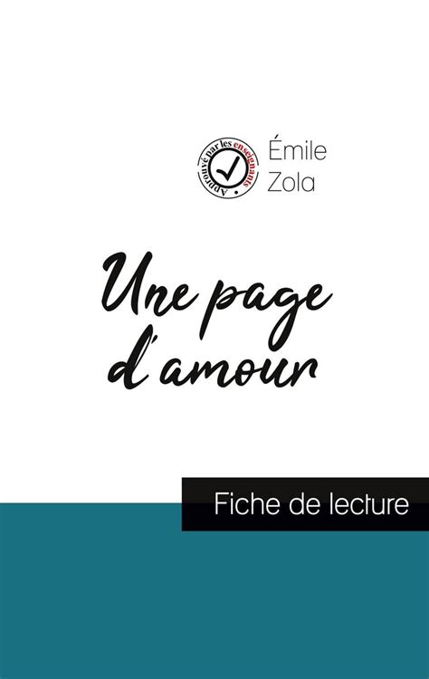 Une page d amour de Émile Zola fiche de lecture et analyse complète de