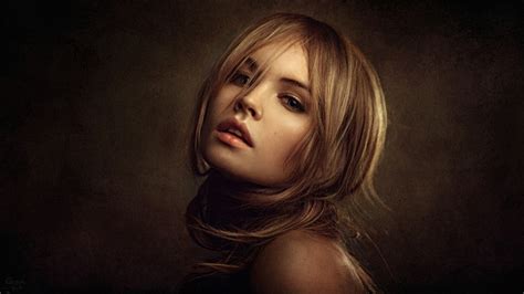 Portrait Face Georgy Chernyadyev Blonde Women Anastasia Scheglova