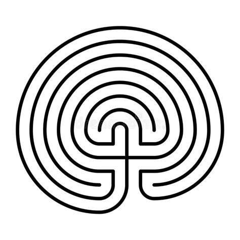 Cretan Labyrinth Symbol Icon Stock Illustration - Illustration of ...