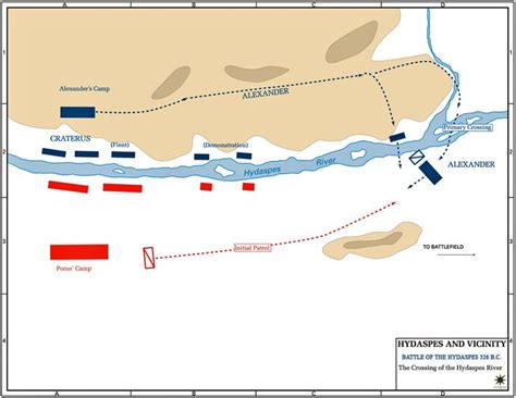 Historical Map Of The Hydaspes River And Vicinity Illustrating The