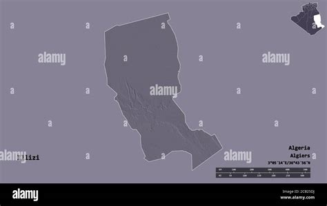 Shape Of Illizi Province Of Algeria With Its Capital Isolated On