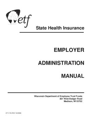 Fillable Online Etf Wisconsin Etf Wrs Employer Manual Form Fax Email