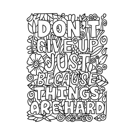 Free Motivational Quote Coloring Page Worksheet Set 19014310 PNG With