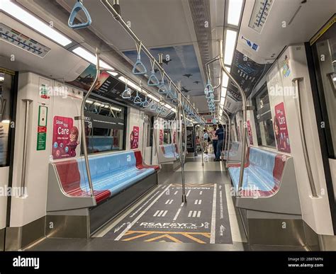 Singapore - Feb 13, 20120. Inside MRT train in Singapore. MRT network ...