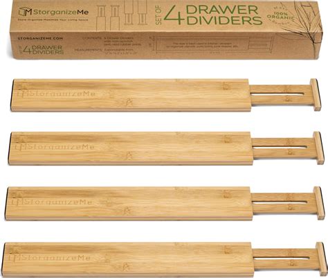 Amazon Storganizeme Bamboo Drawer Dividers Adjustable For