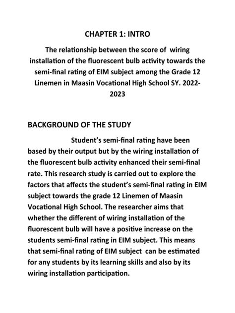 Research Title Pdf Vocational Education Electrical Wiring