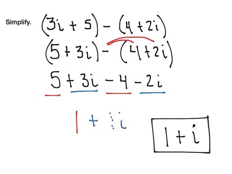 Subtract Complex Numbers Math Algebra 2 Showme