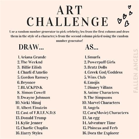 Remarkable Art Challenge Drawing Ideas List Art Challenge 30 Day Art Challenge