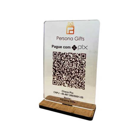 Placa Pix Acr Lico Transparente Persona Gifts