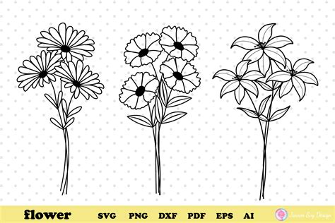 Flower Svg Flowers Svg Wildflower Svg Graphic By Jaroensvgdesign