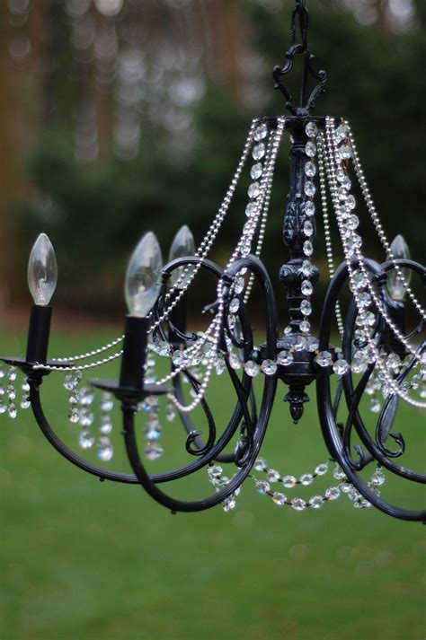 Outdoor Chandelier Up Cycled With Crystals Diy Chandelier Outdoor