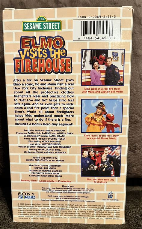 Sesame Street Elmo Visits The Firehouse Vhs Video Nyc Firehouse Visit