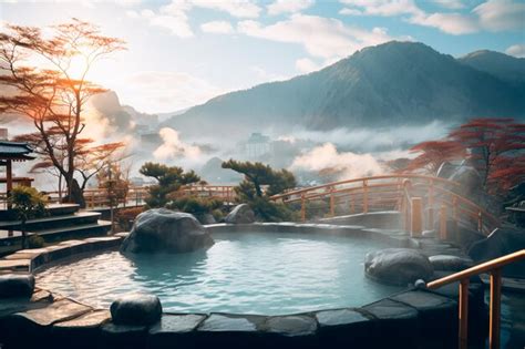 Premium Ai Image A Hot Spring In Japan Spa Treatments In Japanese Style Relaxation And Jacuzzi