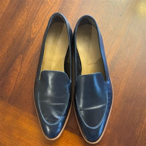 Everlane Shoes Everlane Modern Navy Blue Loafers Poshmark