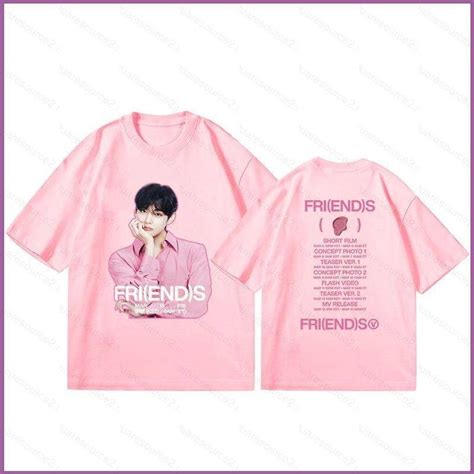 Sq2 V Kim Tae Hyung Friends Summer T Shirt Anime Short Sleeve Top Bts