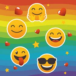 Cartoon Emojis Vector Images Over