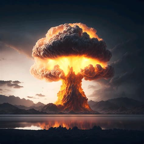 premium ai image  picture   volcano   large cloud