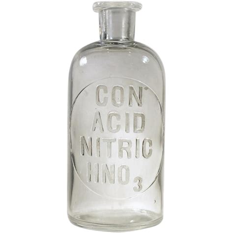 Con Acid Nitric Hn03 Apothecary Chemist Laboratory Clear Glass Bottle Kristiesdeals Ruby Lane