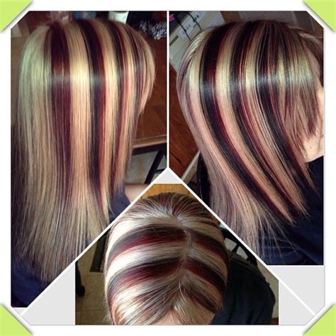 Chunky Highlight Lowlight With Blonde Dark Mocha Brown Colored Hair
