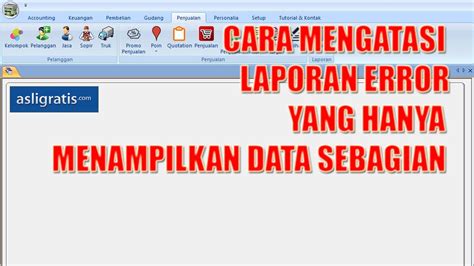 Cara Mengatasi Laporan Error Yang Hanya Menampilkan Data Sebagian Youtube