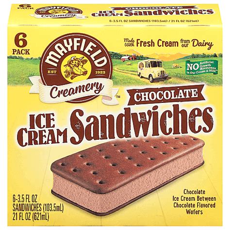 Mayfield Creamery Ice Cream Sandwiches Chocolate Pack Ea Non