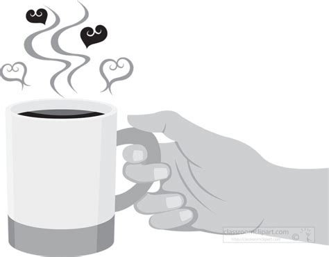 Free Hand Holding A Hot Steamy Cup Of Coffee Classroom Clipart