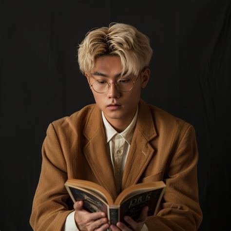 A Man In A Suit Is Holding A Book And Wearing Glasses Premium Ai