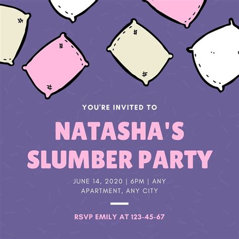 Free Custom Printable Pajama Party Invitation Templates Canva