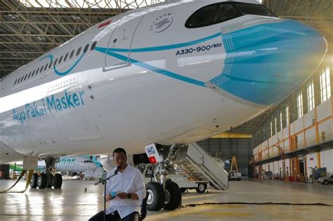 Garuda Indonesia Luncurkan Livery Pesawat Bermasker Pertama Di