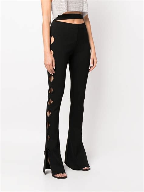 AndreĀdamo Cut Out Flared Trousers Black Farfetch Uk