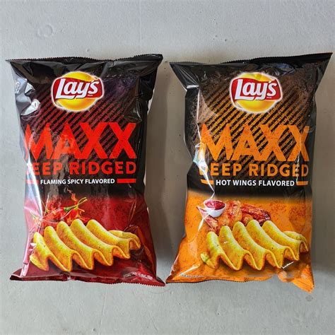 G X Pkts Lays Chips Maxx Deep Ridged Spicy Hot Wings