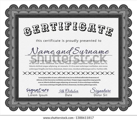 Black Diploma Template Certificate Template Complex Stock Vector ...