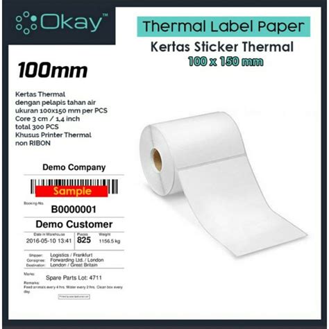 Jual Kertas Thermal Sticker X Mm Sticker Label Isi Pcs Per