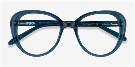 Peony Cat Eye Clear Teal Glasses for Women | Eyebuydirect Canada